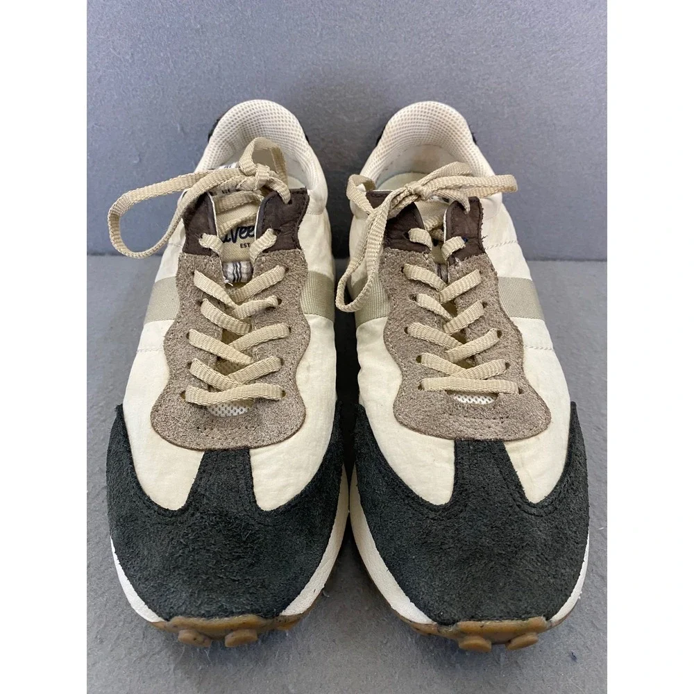 SeaVees Retro Acorn Trainer Womens 9 Black Tan Suede Nylon Platform Sneaker Low